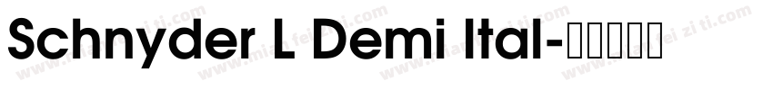 Schnyder L Demi Ital字体转换
